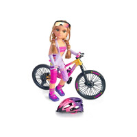 Bewegliche Puppe Kniegelenken und Puppenfahrrad Spielzeug UVP59€