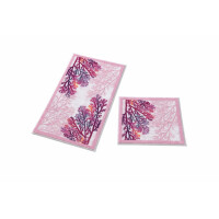 Badematten-Set 50 x 57 cm (1 Stück) 57 x 100 cm (1 Stück) rosa Anti-Rutsch-Badteppich