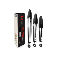 HelpCuisine® Profi Grillzange Grillbesteck Bratzange Salatzange Küchenzange aus hochwertigem Edelstahl und Lebensmittelqualität silikon