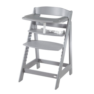 B-Ware - roba Essbrett aus Holz - Erweiterung & Zubehör für Hochstuhl Sit Up Flex - Kompatibel mit Gurtsystem und Hochstuhlauflagen - ab 6 Monaten - Taupe / Grau