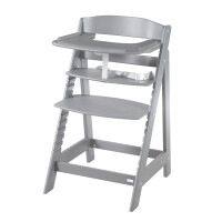 B-Ware - roba Essbrett aus Holz - Erweiterung & Zubehör für Hochstuhl Sit Up Flex - Kompatibel mit Gurtsystem und Hochstuhlauflagen - ab 6 Monaten - Taupe / Grau