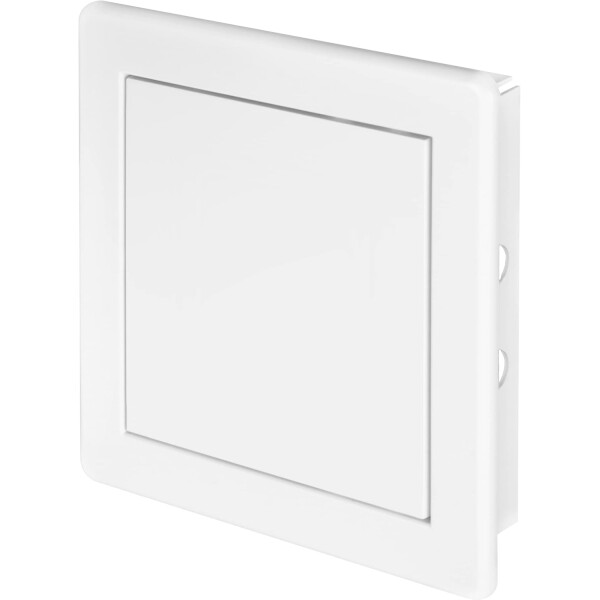 Awenta Kunststoff-Zugangsklappentür 150x150 mm – weiße Abdeckplatte für die Öffnungsklappe – Kastentürschloss – Türriegel – verdecktes Scharnier – abnehmbare Tür – lackierbare glatte Oberfläche