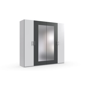 [ML] - Möbel Lossek Schrank Kleiderschrank Drehtürenschrank mit Spiegel 225cm in 2 Farbtönen