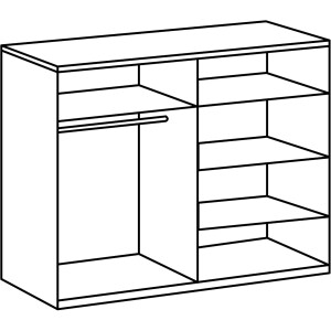 [ML] - Möbel Lossek Schrank Kleiderschrank Drehtürenschrank mit Spiegel 225cm in 2 Farbtönen