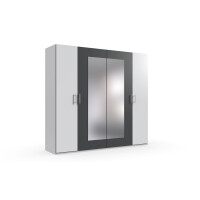 [ML] - Möbel Lossek Schrank Kleiderschrank Drehtürenschrank mit Spiegel 225cm in 2 Farbtönen