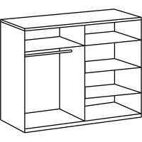 [ML] - Möbel Lossek Schrank Kleiderschrank Drehtürenschrank mit Spiegel 225cm in 2 Farbtönen