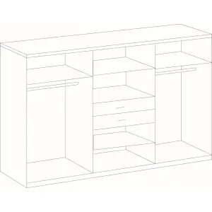[ML] - Möbel Lossek Schrank Kleiderschrank Schwebetürenschrank in 2 Größen und 3 Farbtönen