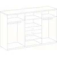 [ML] - Möbel Lossek Schrank Kleiderschrank Schwebetürenschrank in 2 Größen und 3 Farbtönen
